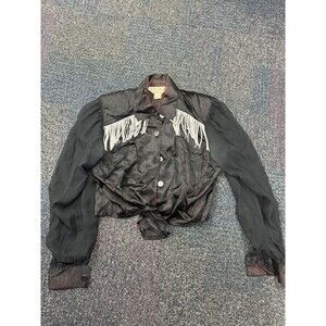 Vintage Lilia Smitty Exclusive Western Cowgirl Rodeo Black White Fringe